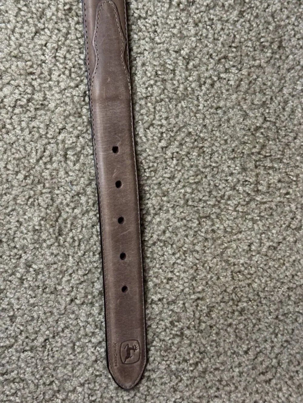 JOHN DEERE Youth Size 28 Belt With 3 Inlaid Tractors In Crazyhorse Tan Color
